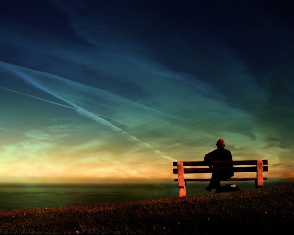 Evening meditation on the bench