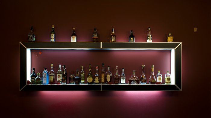 The small bar on the wall