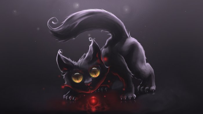 The little black cat from a fairy tale