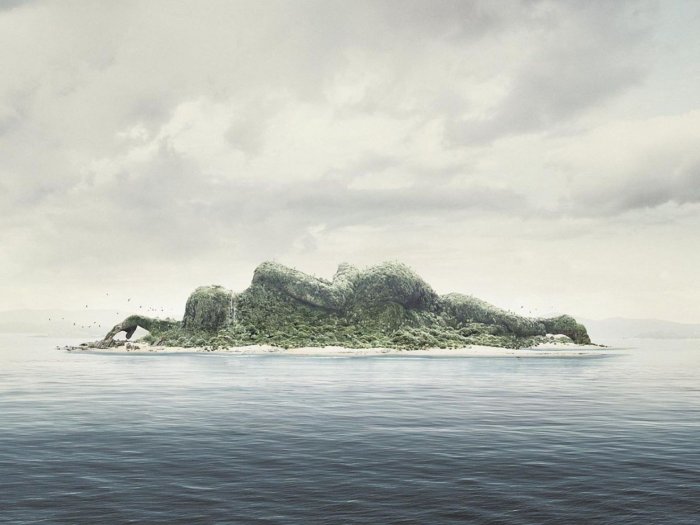 Mysterious island of a strange shape