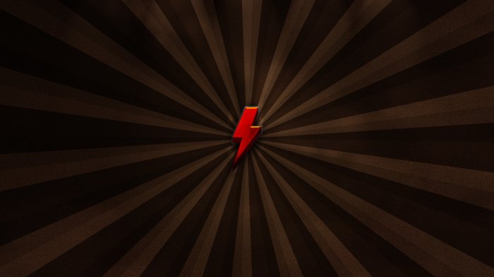 Red lightning symbol