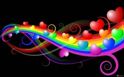 Rainbow consisting of hearts
