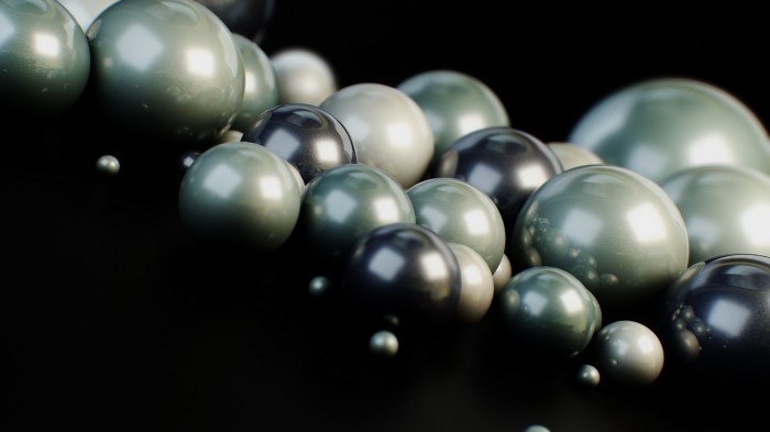 Pearl balls on a black background