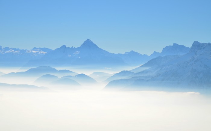 The blue haze above the clouds