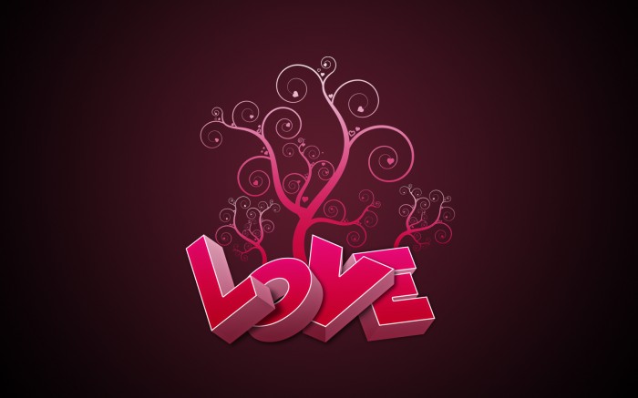 Стилизованная надпись «любовь»
