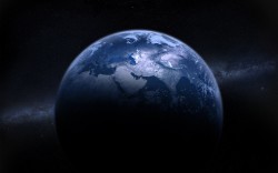 Dark blue planet Earth
