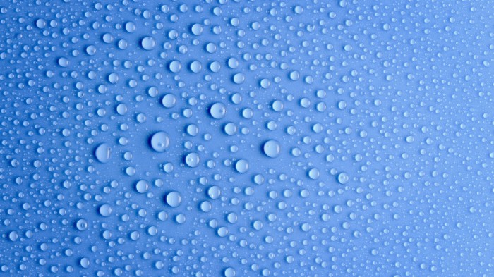 Drops on a blue background