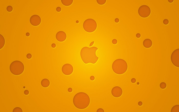 Apple - кружочки на оранжевом фоне