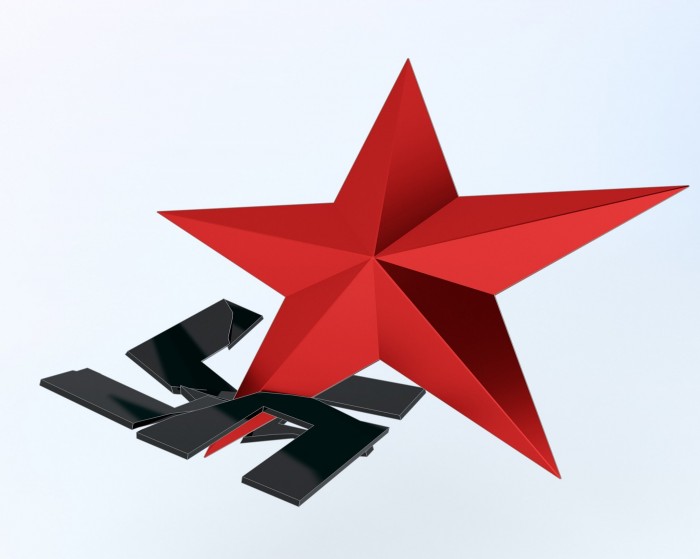 The  red star and the black swastika