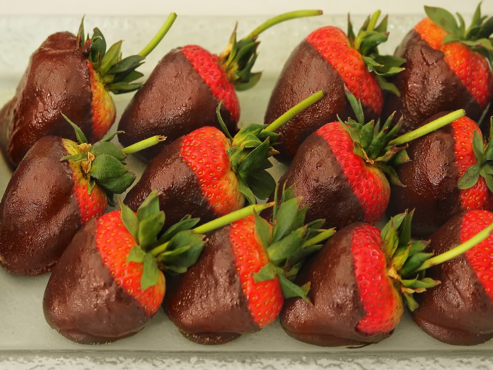 The Strawberry covered with chocolate