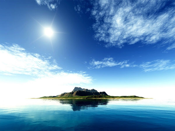 Одинокий остров под солнцем