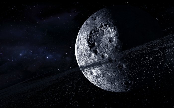Dent on an asteroid