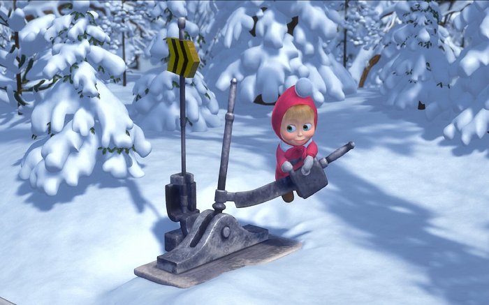 Little Red Riding Hood on the railroad arrow