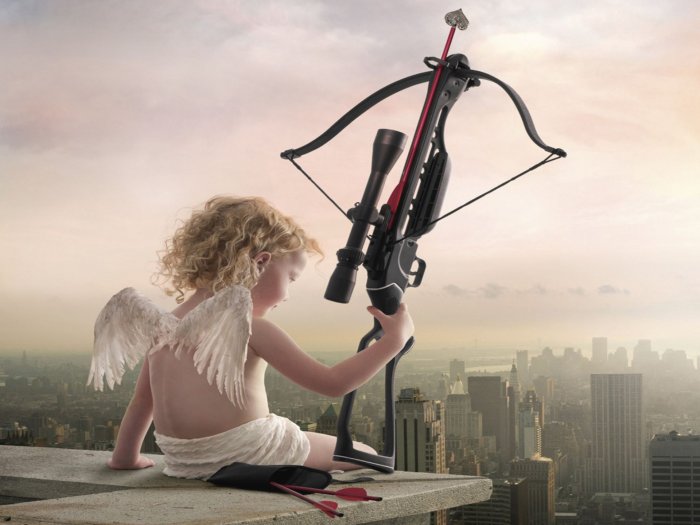 Cupid with a crossbow