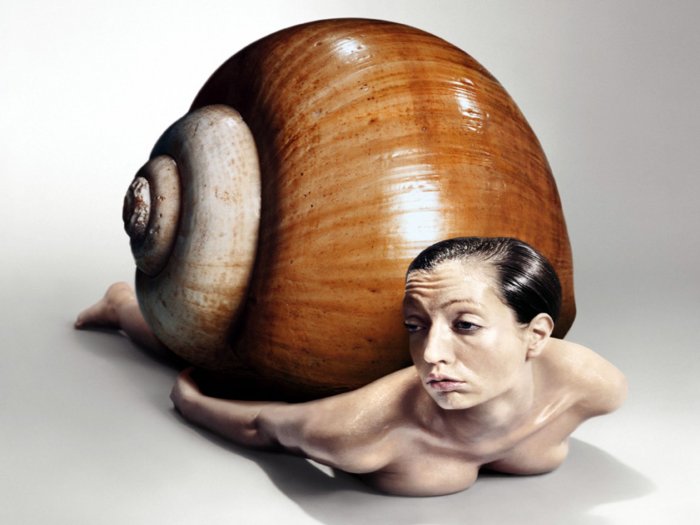 Snail as a woman