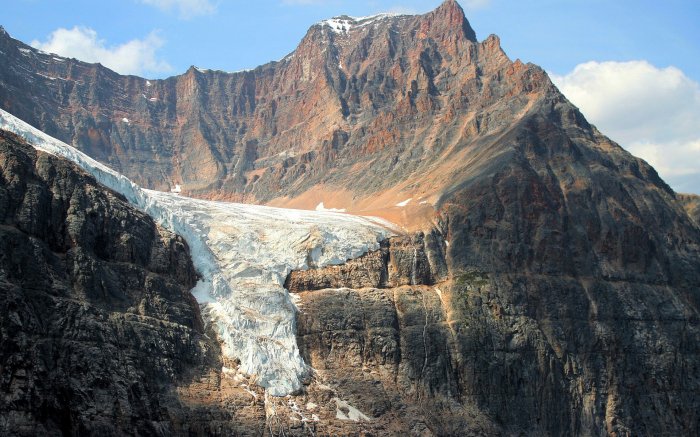 Glacier in the mountain bowl
