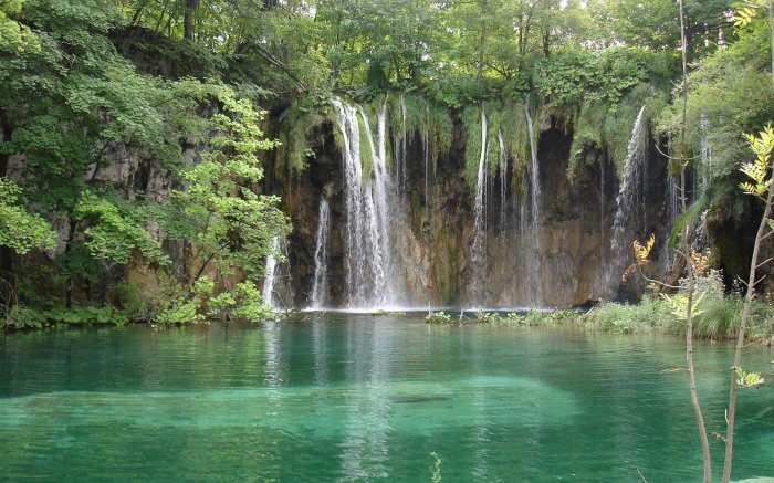 Forest idyll - beautiful waterfall
