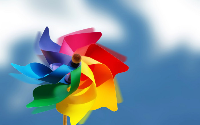 Rainbow pinwheel for children