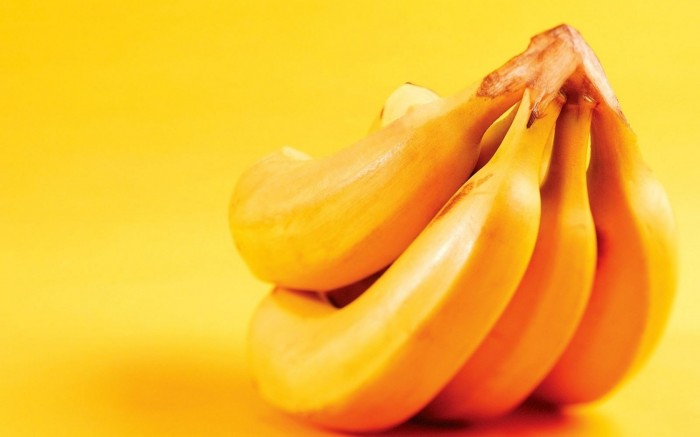 Yellow fresh bananas
