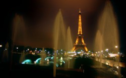 Evening fountains of Paris