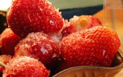 Strawberries under sugar