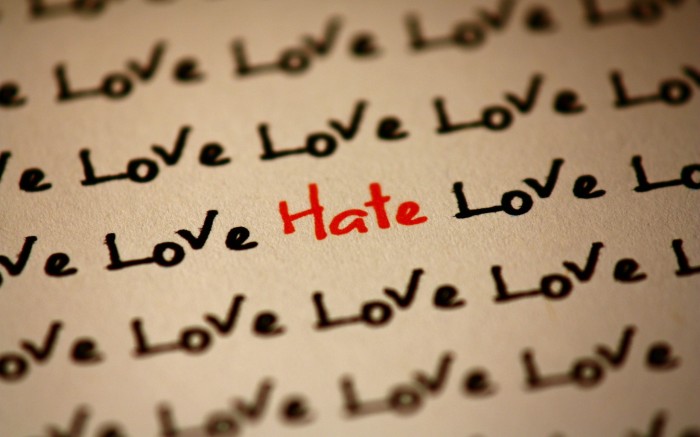 Hatred among love