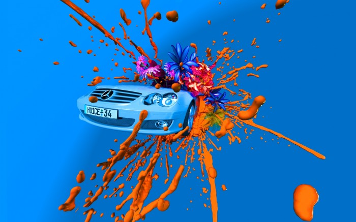 Splash of paint with the car
