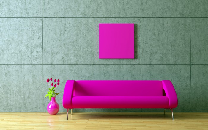 Pink comfortable sofa