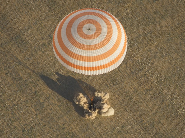 The Soyuz module landing