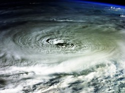 The view of the hurricane from space