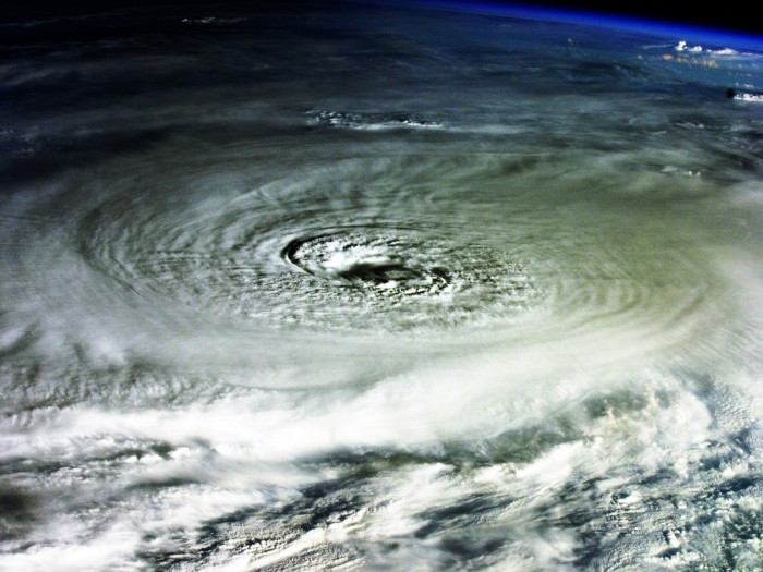 The view of the huge hurricane from space