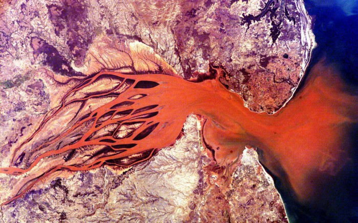 The alt for The river delta seen from space